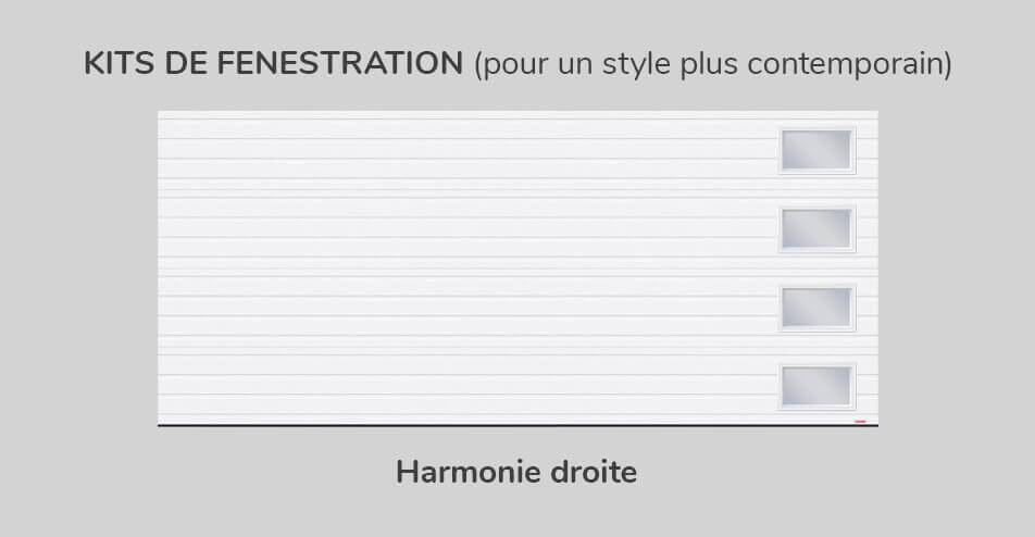 Kit de Fenestration Rainuré 16' x 7', Harmonie Droite 21" x 13"